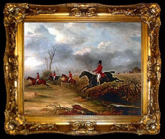 framed  unknow artist Classical hunting fox, Equestrian and Beautiful Horses, 013., ta009-2